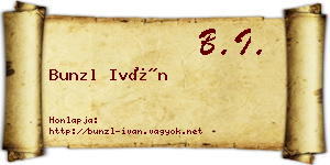 Bunzl Iván névjegykártya